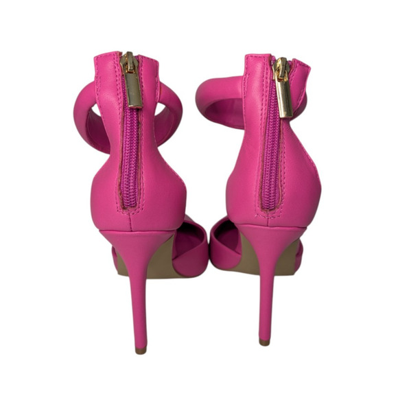 Steve Madden Ele Puff Ankle Strap Barbie Pink Bubblegum Heels New Size 6 Pointed - Picture 7 of 11